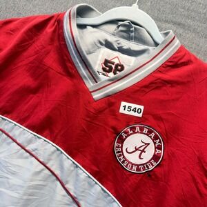 Alabama Crimson Tide 58 Sports Pullover Windbreaker Jacket Red Grey Mens Medium